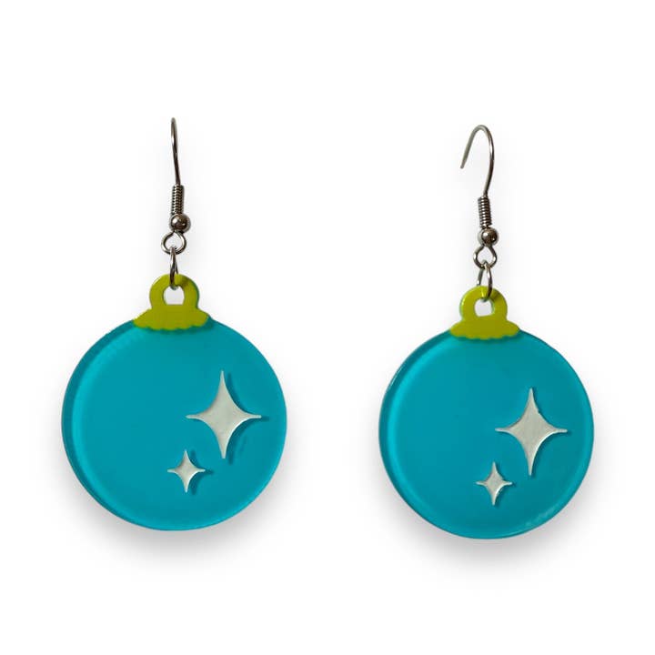 Lipstick & Chrome - Wholesale Dangle Earrings - Christmas Bauble Drop Earrings by Lipstick & Chrome