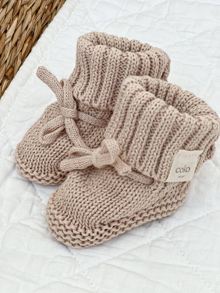 COKO baby - Wholesale Booties – Baby - Heirloom Booties - Oat1