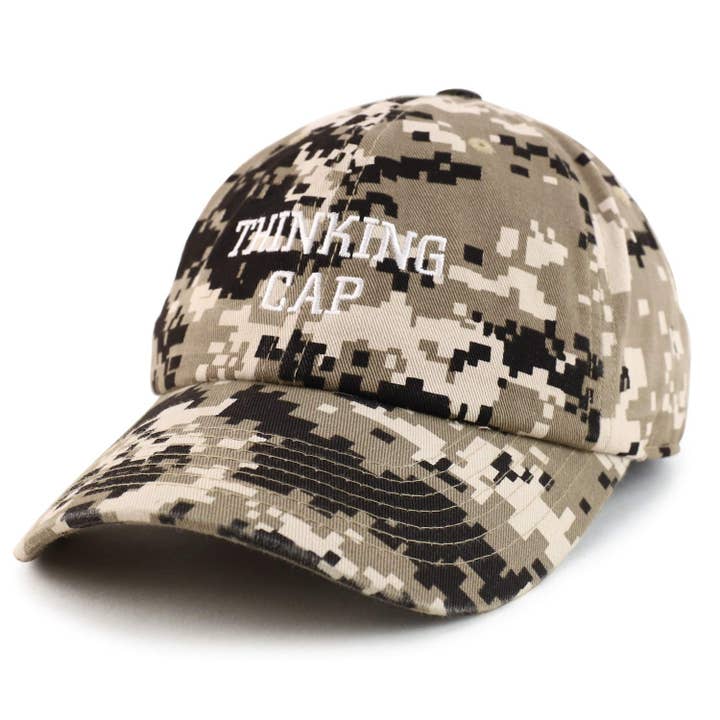 Trendy Apparel Shop - Wholesale Baseball Cap - Unisex - Thinking Cap Embroidered Brushed Cotton Dad Hat Cap