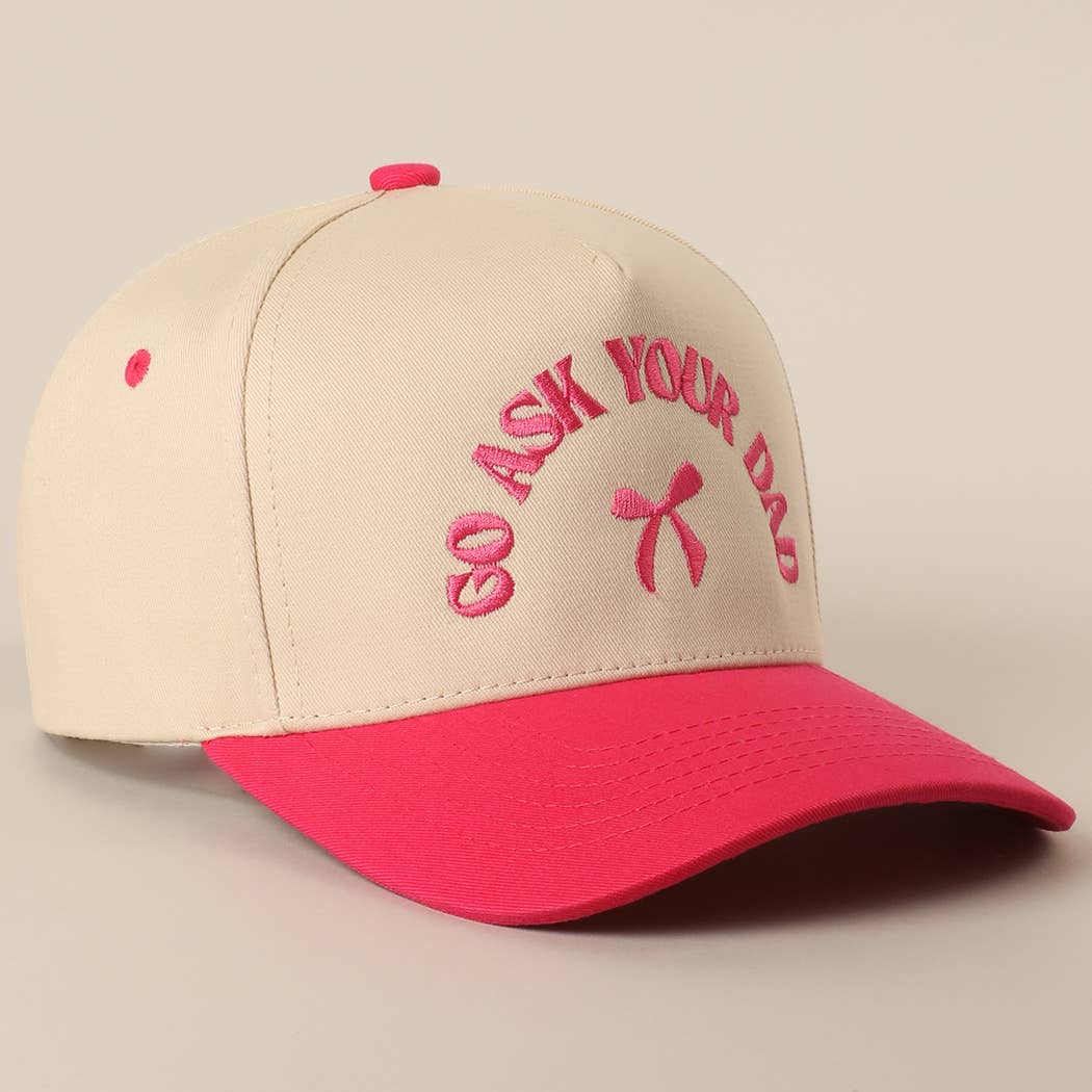 Fashion City - Wholesale Baseball Cap - Women's - GO ASK YOUR DAD Embroidery Two-Tone Trucker Hat10