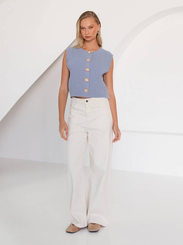 Global Fashion House - Wholesale Sweater Vest - Women's - SARI SHELL KNIT VEST1