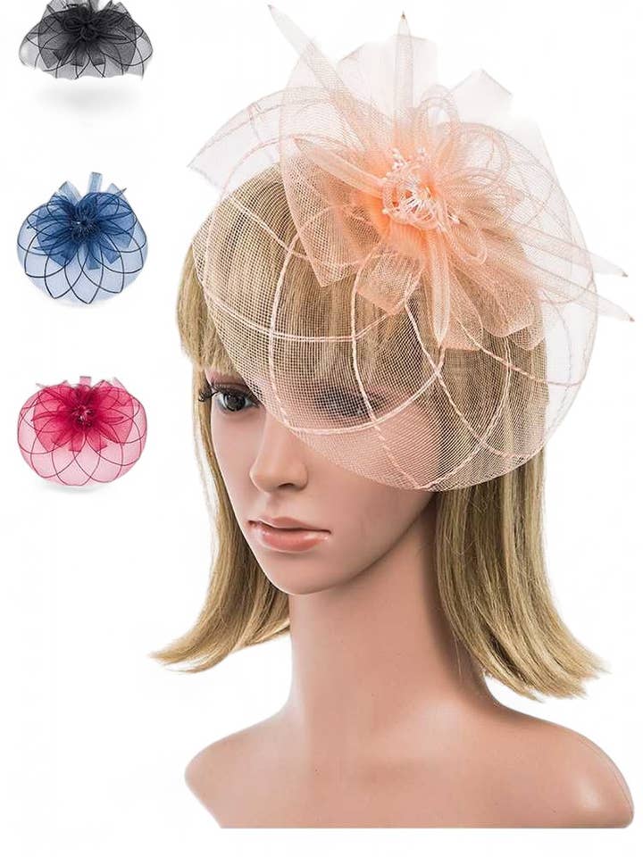 Oversize Mesh Fascinator Hairclip Set for wholesale by Artini Accessories