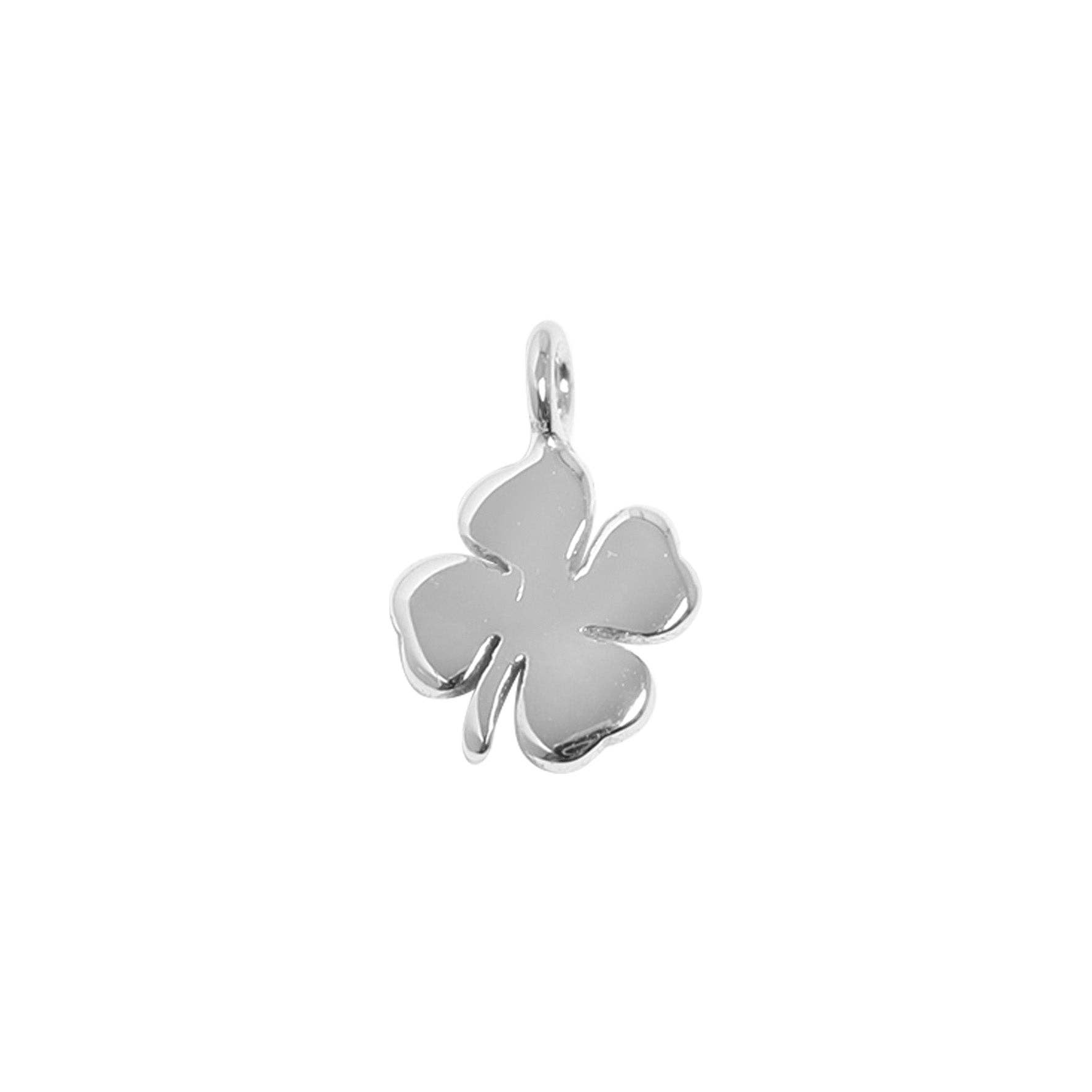 WJW - Wholesale Individual Charm/Pendant - 925 Sterling Silver Four Leaf Clover Charm for Permanent Jew0