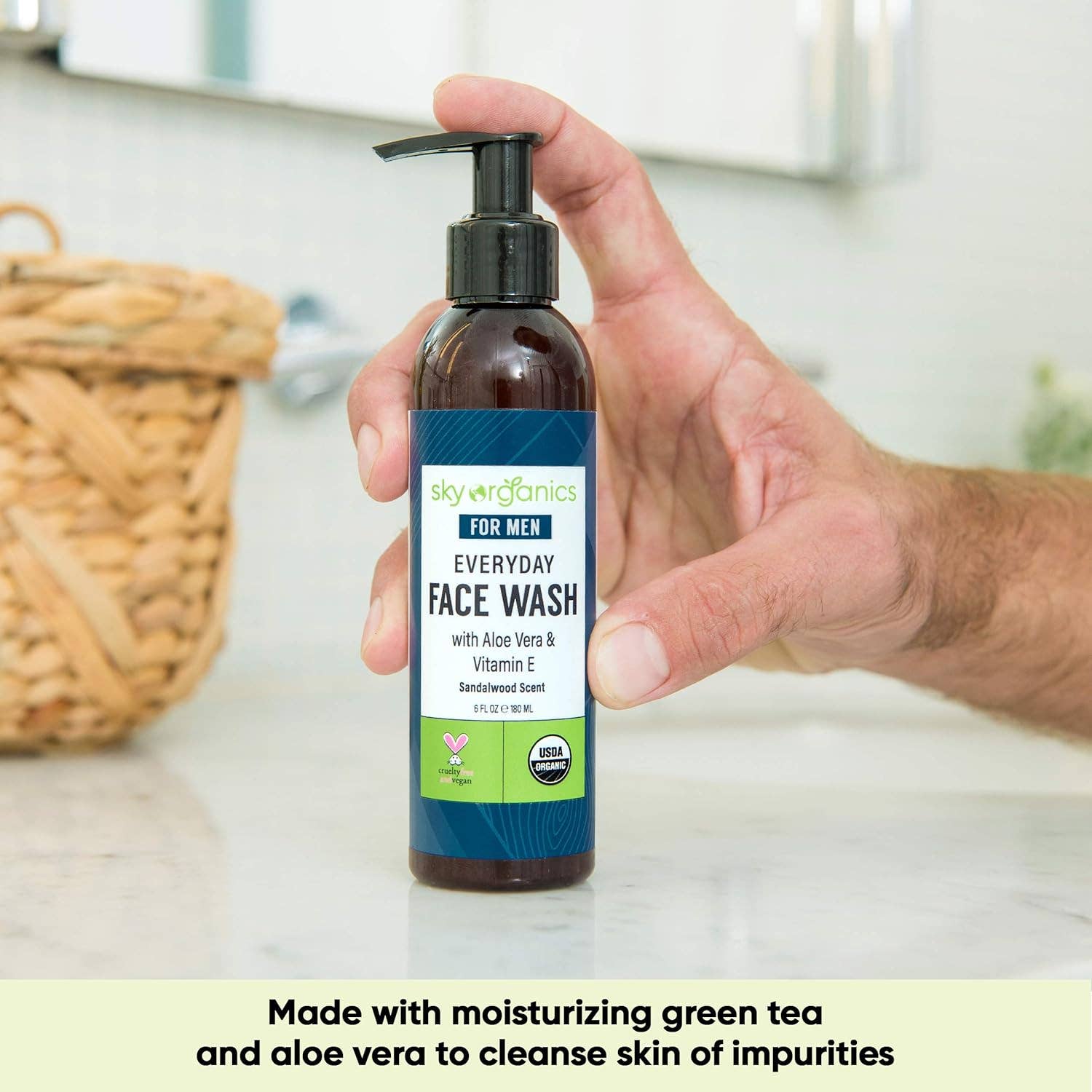 Innovarix – wholesale Facial cleanser – Sky Organics For Men  Everyday Face Wash - 6 Oz. 5