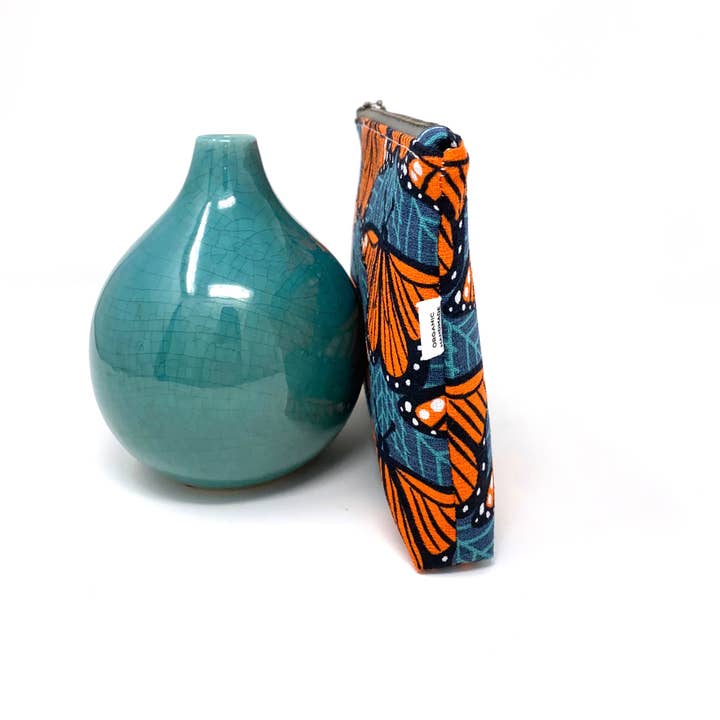 mmb by hand - Wholesale Pouch - Women's - Organic Slim Zip Pouch Charley Harper Monarch Butterflies1