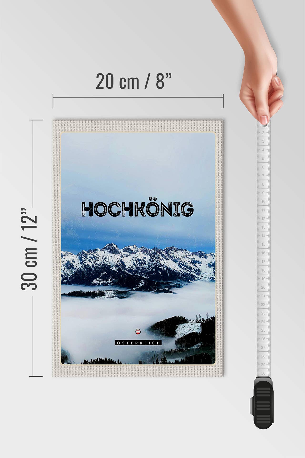Femer - Wholesale Sign - Travel wooden sign 20x30cm View of Hochkönig Mountains Winter3