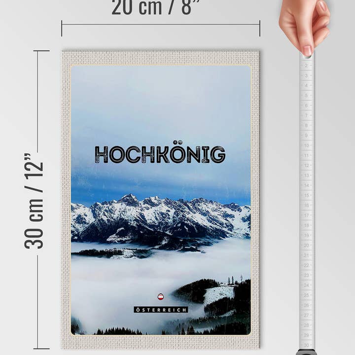 Femer - Wholesale Sign - Travel wooden sign 20x30cm View of Hochkönig Mountains Winter3