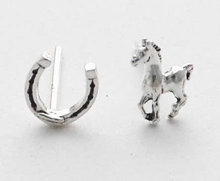 Semaki & Bird - Vente Clous d'oreille - Boucles d'oreilles clous cheval et fer à cheval argent Natural History1
