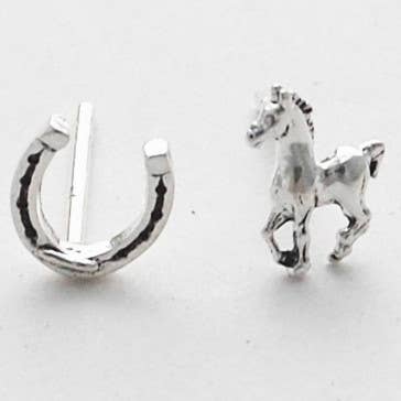 Semaki & Bird – wholesale Solitärörhängen – Häst & hästsko örhängen silver naturhistoria1