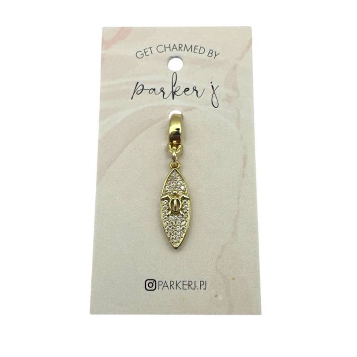 Colgante de Tabla de Surf CZ para venta al por mayor de Parker J Jewelry & Charm Bar