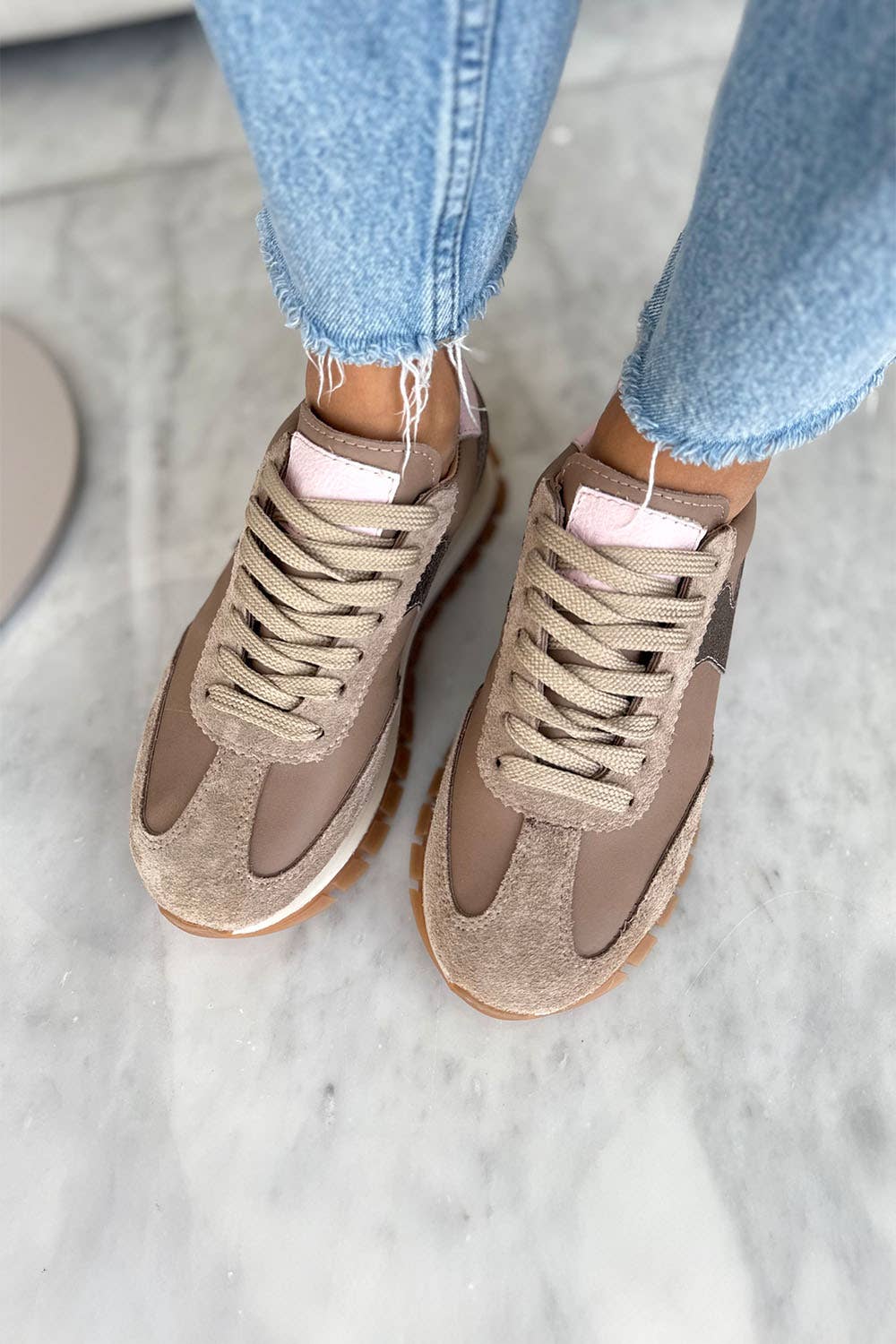 PMK SHOES - Wholesale Lifestyle Sneakers - Women's - Lumia - Mink - Handmade Cow Leather Sneakers2