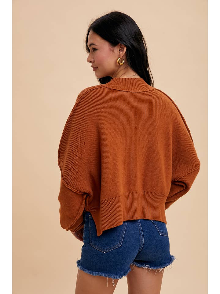 In Loom - Wholesale Knit Sweater - Women's - KNITTED MOCKNECK PULLOVER SWEATER