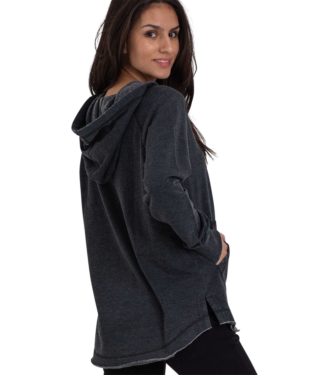U.S. Apparel – wholesale Hoodie – Women's – Ladies Crossover Hoodie - Drop Back Hem19
