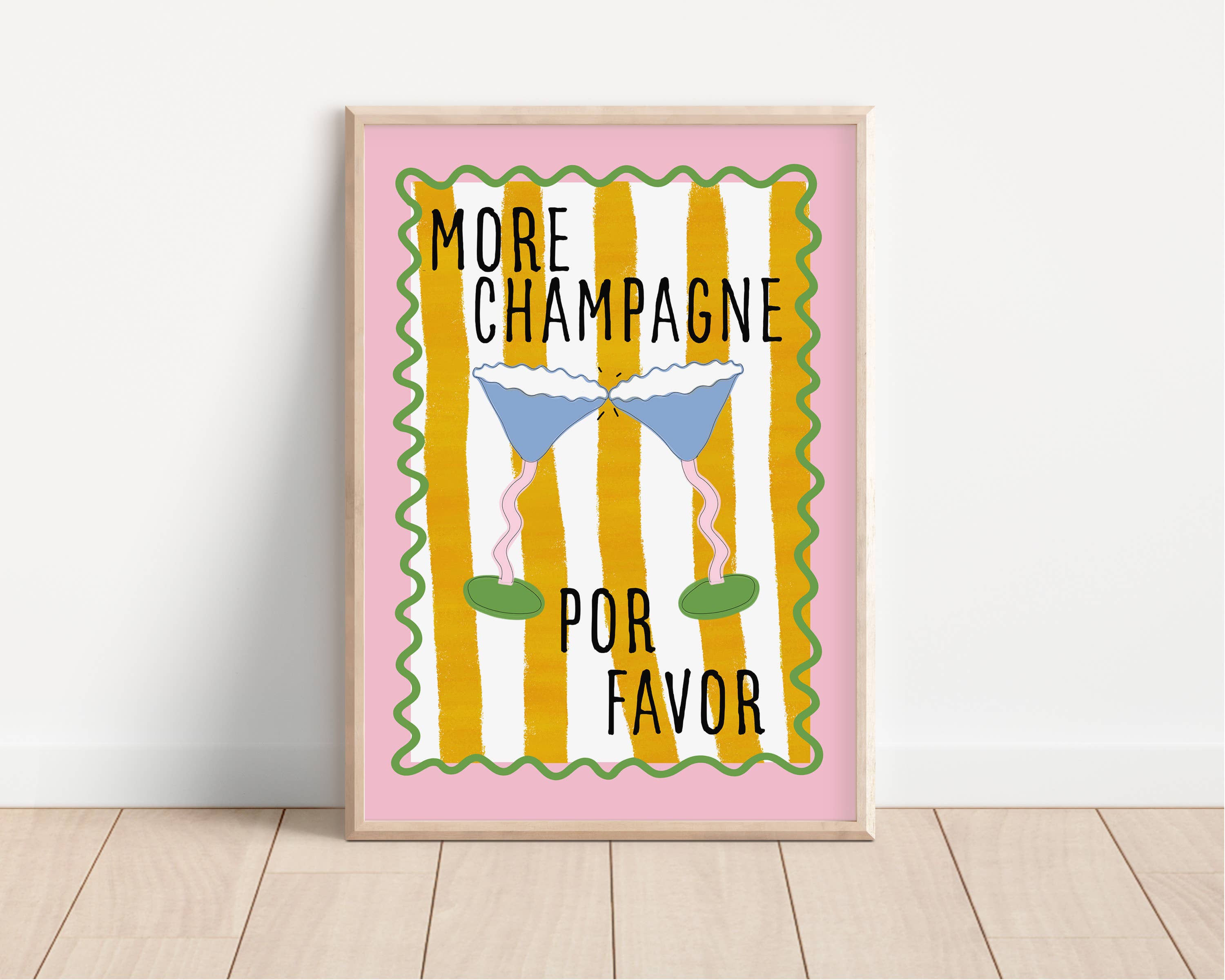 Maddison Ball Creative - Wholesale Art print - More Champagne Por Favor Art Print