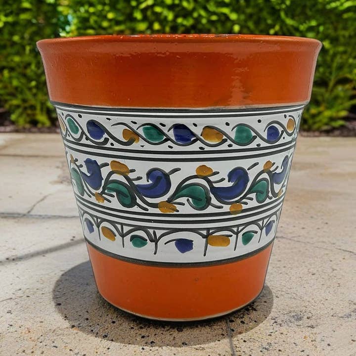 Handgjord Tunisiskt Terrakottakeramik Blomkruka #2 för wholesale av Etnico del Mondo