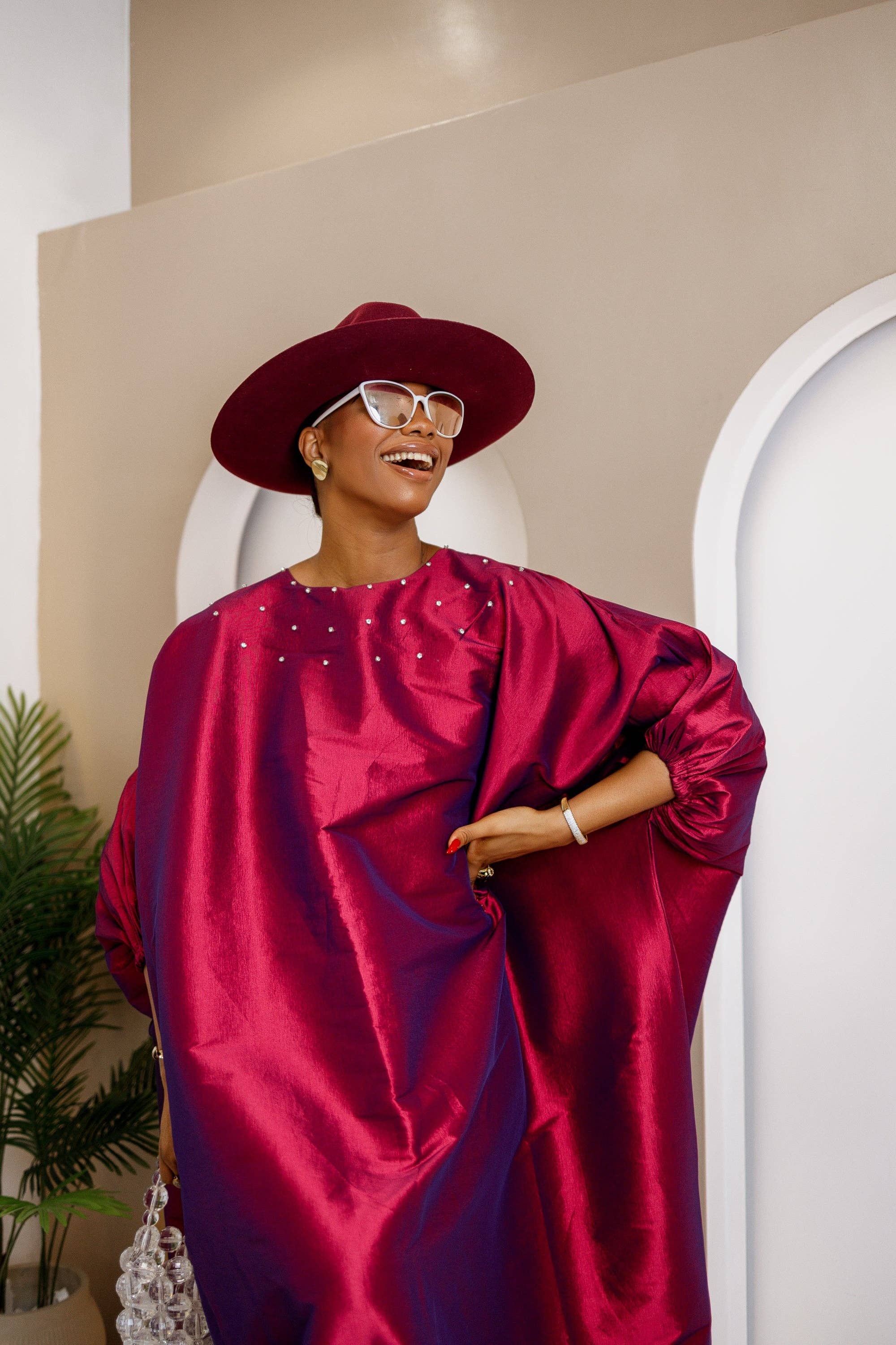 DUA MENKA - Wholesale Kaftan - Women's - Gbam Micado Caftan – Elegant African-Inspired Maxi Dress3