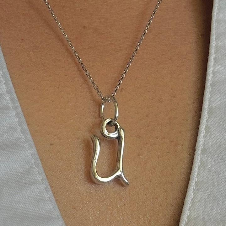 Stylized Heritage - Word Art Jewelry - Wholesale Pendant/Charm Necklace - "u" The Alphabet Collection
