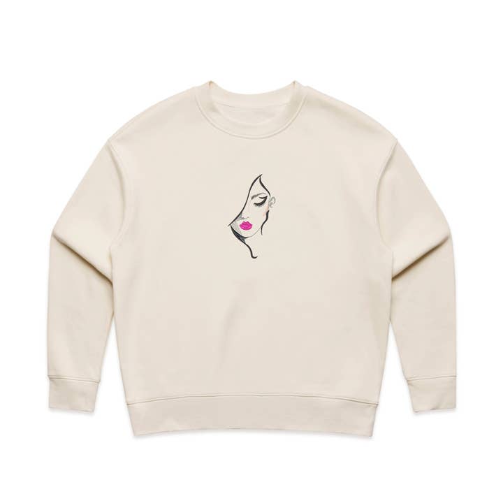 Woman Portrait - Embroidered Wo's Relax Crew | 4160 for wholesale by Nwyrkr