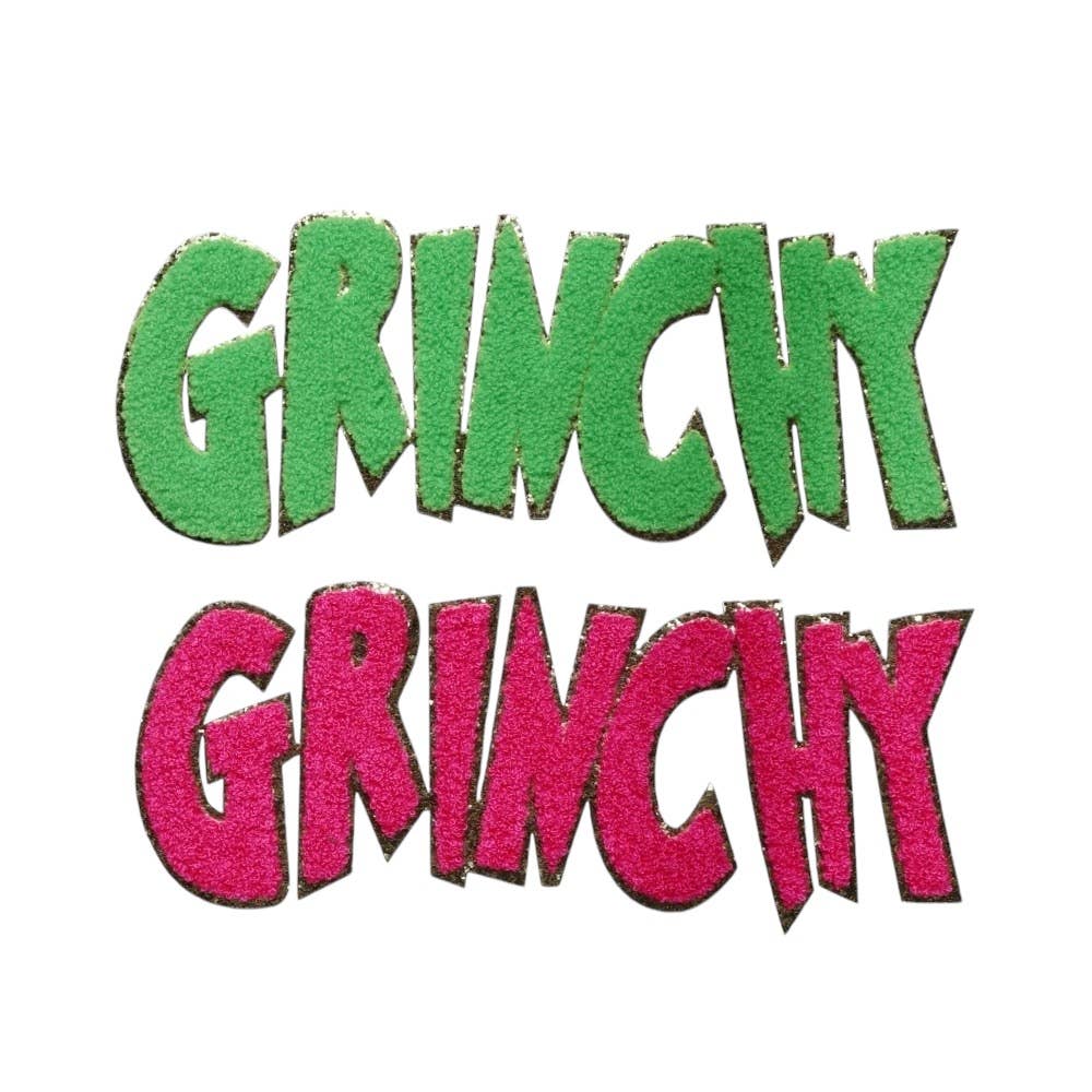 Rosie Posie Patches - Wholesale Sublimation Transfer - GRINCHY Chenille Iron On Christmas Patch1