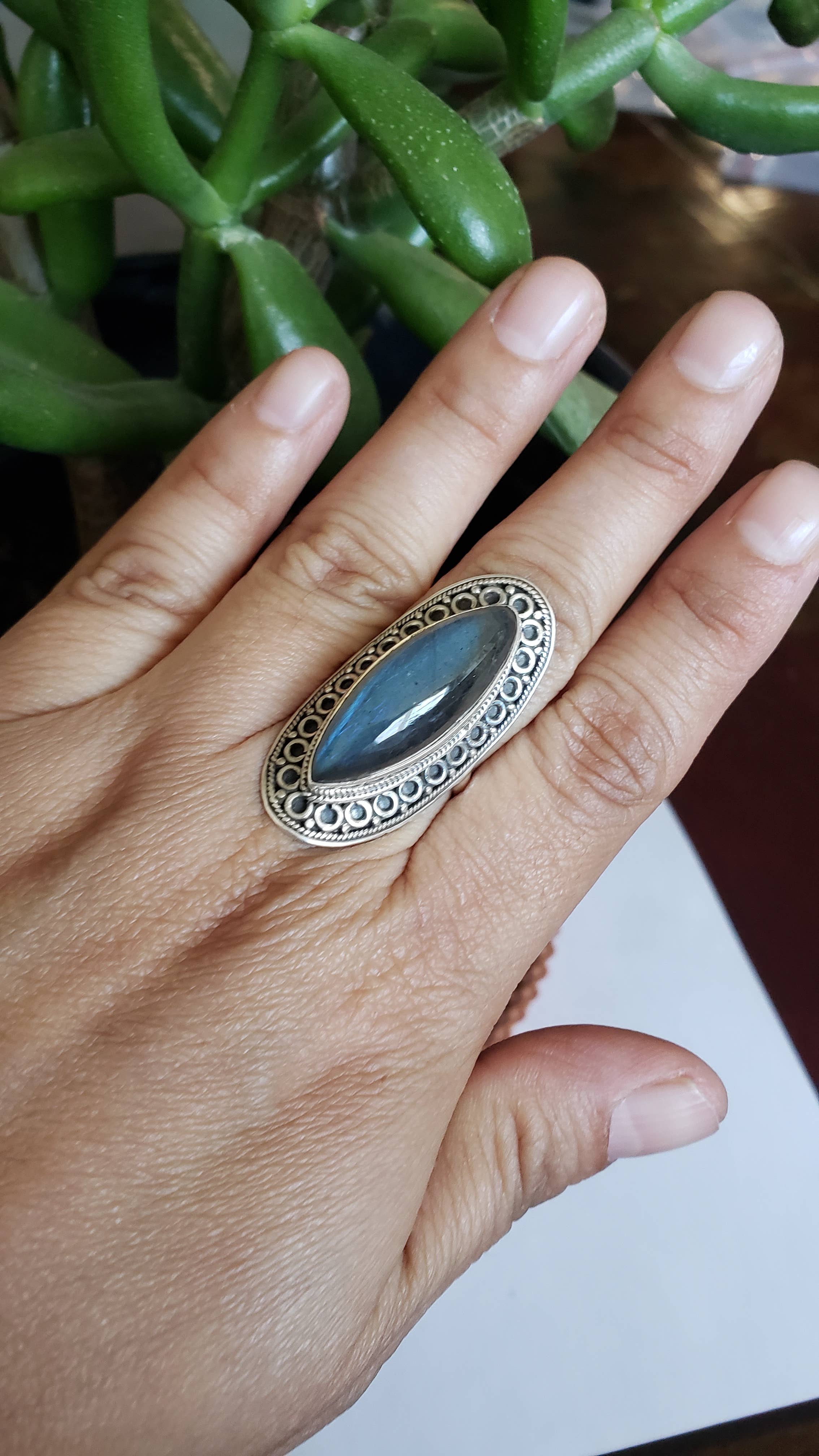 GTG Gems Corp - Wholesale Cocktail/Statement Ring - Natural Labradorite 925 Sterling Silver Ring2