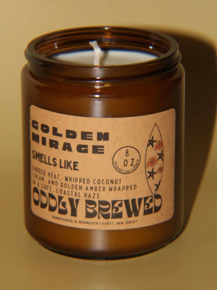 Golden Mirage Soy Candle for wholesale by Oddly Brewed