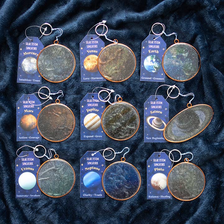 Something Different Wholesale - Wholesale Suncatcher - Set of 36 Solar System Planet Suncatchers on Display