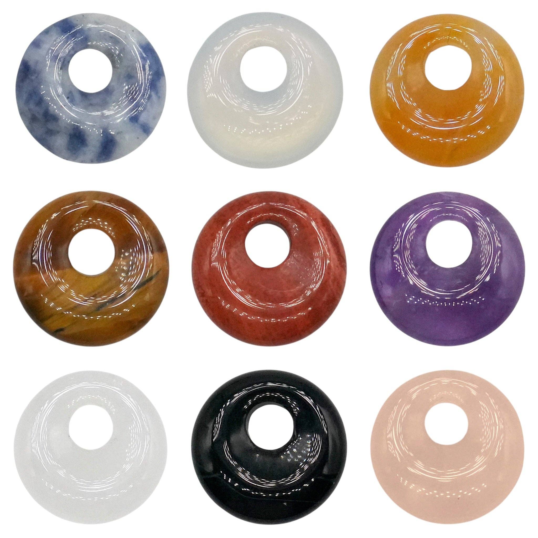 Foliesbijoux - Wholesale Spiritual Stone/Crystal - Set of 10 donuts — 5 mm hole (19 stones available)0
