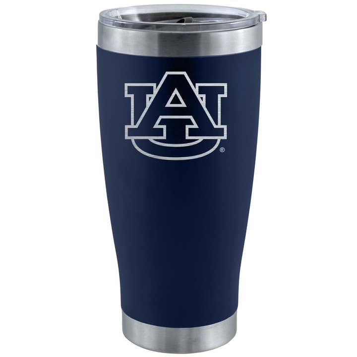 The Memory Company - Wholesale Insulated Mug/Tumbler - 20oz Navy Tumbler w/Etched Logo, Auburn Tigers
