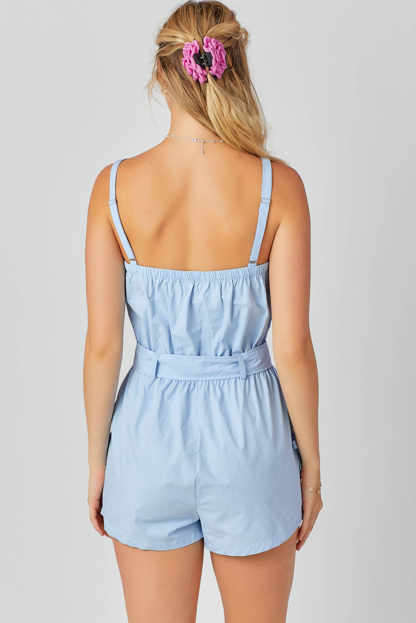 BABY PINK – Großhandel Romper – Damen – Romper mit gerafftem Banddetail7