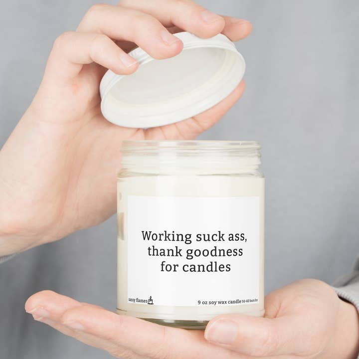 Working Sucks Cera de Soja Velas Perfumadas, 9oz por atacado de Sassy Flames