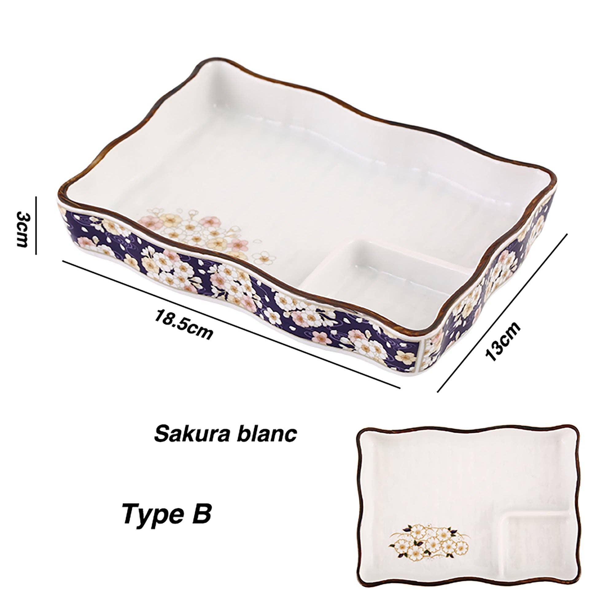 MinoCraft - Vente Plateaux de service - Assiette en porcelaine avec zone de sauce1