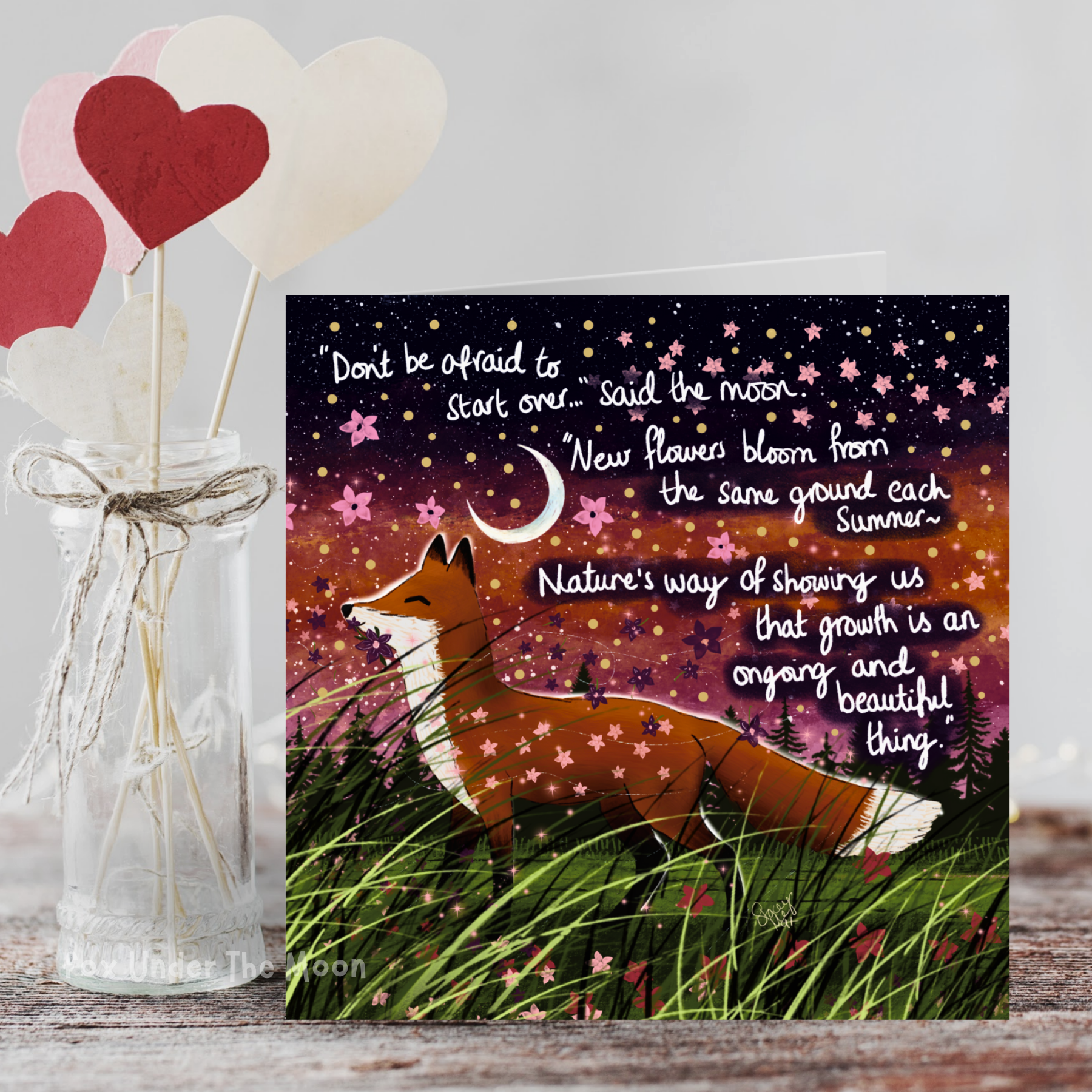 Fox Under The Moon - Wholesale Everyday Greeting Card - 'Bloom' - Greeting Card From Fox Under The Moon2