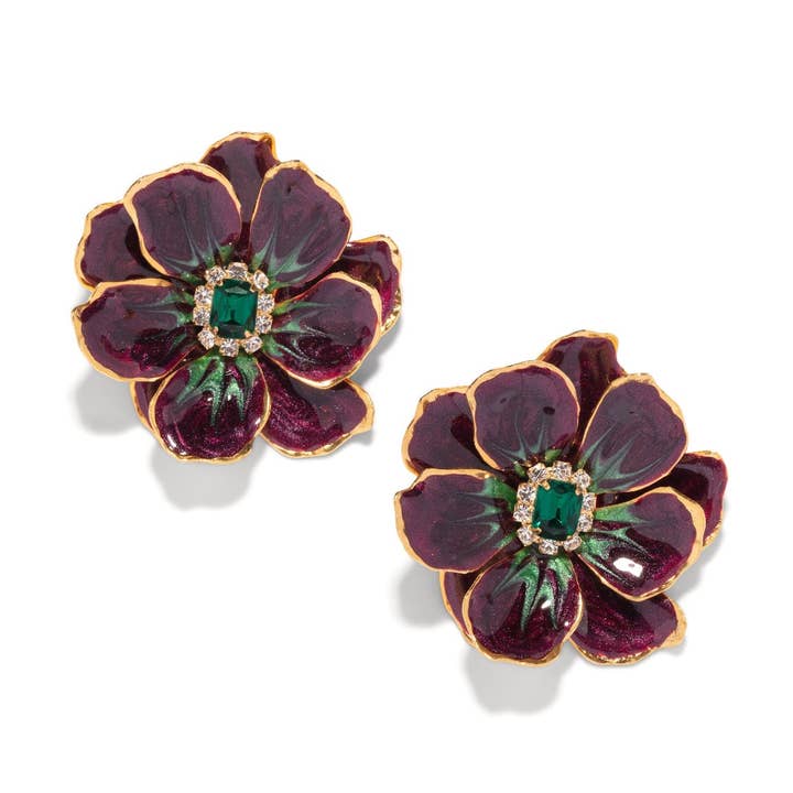 Voorbestelling wordt verzonden op 6/30: The Pink Reef Plum, grote handgeschilderde juwelendoos met bloemen voor wholesale door The Pink Reef