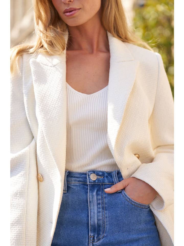 Attentif Paris - Wholesale Blazer - Women's - Mid-length fitted double-breasted jacket with wool4