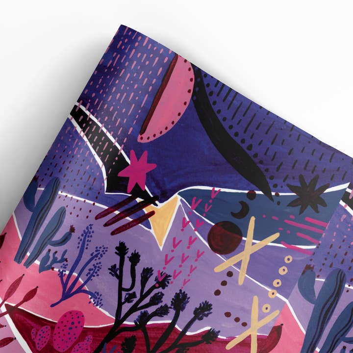 Rollo de papel de regalo Desert Abstract «Monsoon» (3 hojas/rollo) para venta al por mayor de REVEL & Co.