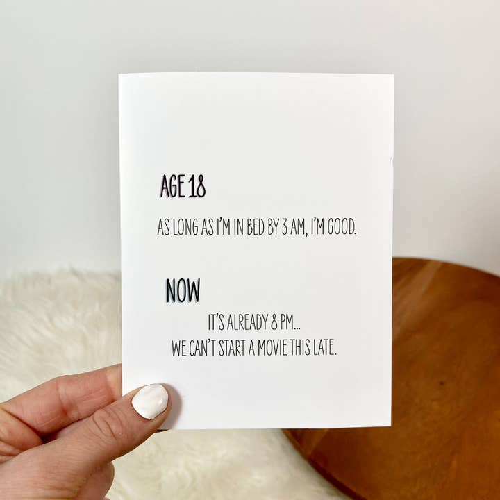 Big Moods - Wholesale Birthday Card - Age 18 vs Now, Funny Birthday Cards2