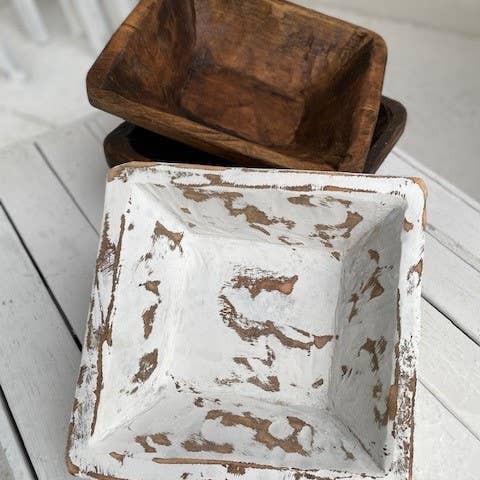 Forever Green Art - Wholesale Decorative Plate/Dish/Bowl - Square Wooden Bowl