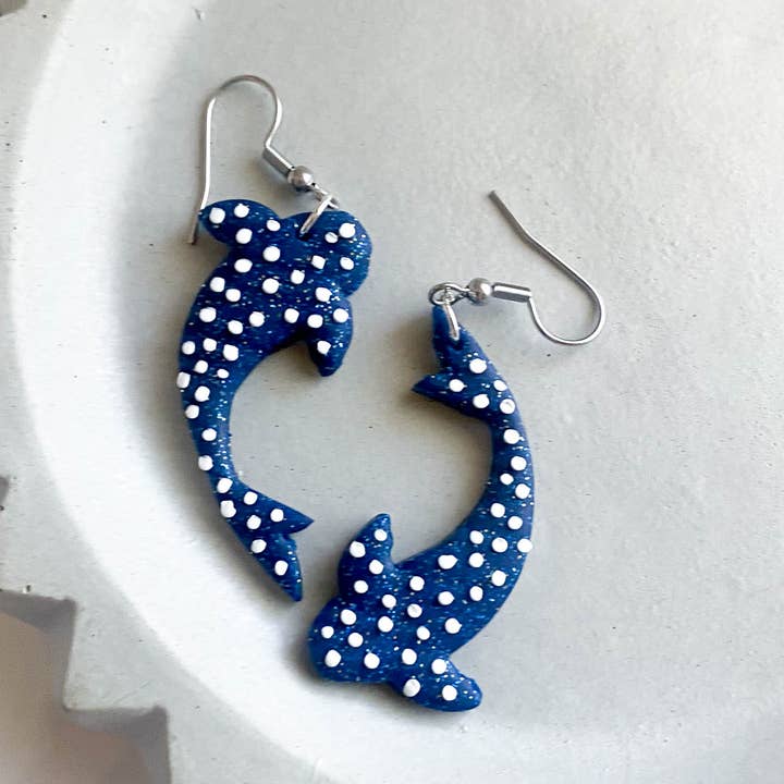 Whale Shark Aquarium Fish Underwater Clay Earrings for wholesale by Peripheral US