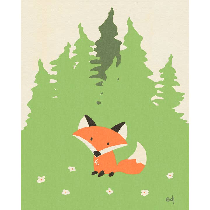 Fox in Meadow pour la vente par Paper Lion Art