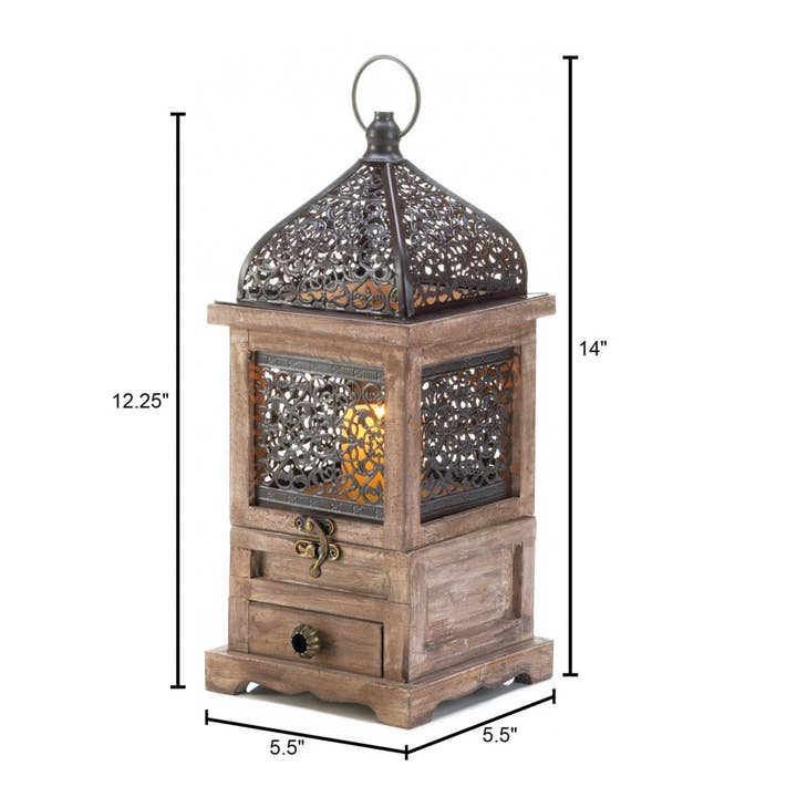 Zingz Home - Wholesale Lantern - Large Flip Top Wooden Lantern