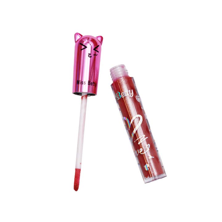 Cap Zone - Wholesale Retailer Display - Beauty & Wellness - Kitty Cat Emoji Metallic Glitter Shimmer Lip Gloss