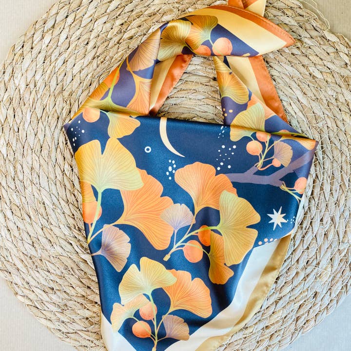 Split Moon Studios - Wholesale Scarf - Women's - Golden Leaf Ginko Motive Scarf11