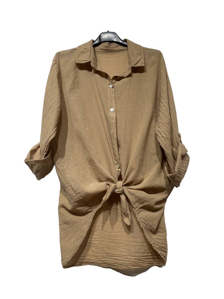 LINEN & COTTON HOUSE – wholesale Tröja med knappar – Dam – BUNDEN BOMULLSSKJORTA 42602 35