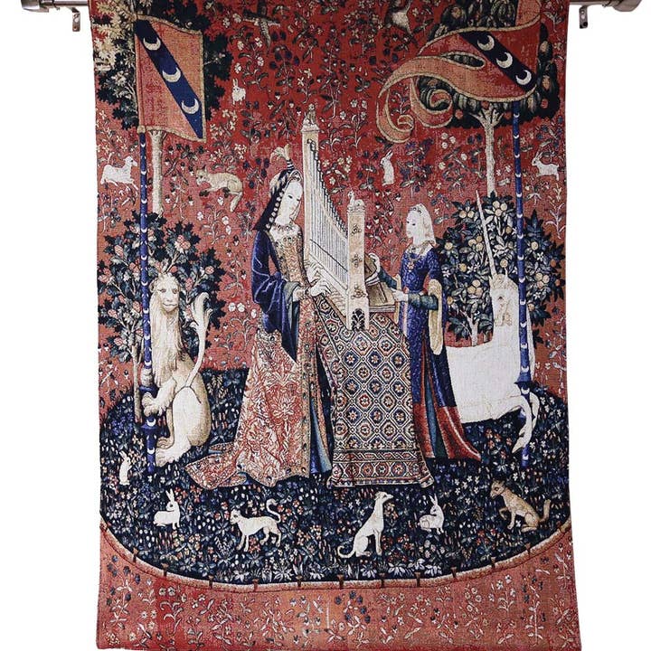 Signare Tapestry - Wholesale Tapestry/Textile - Lady & Unicorn Sense of Hearing - Wall Hanging