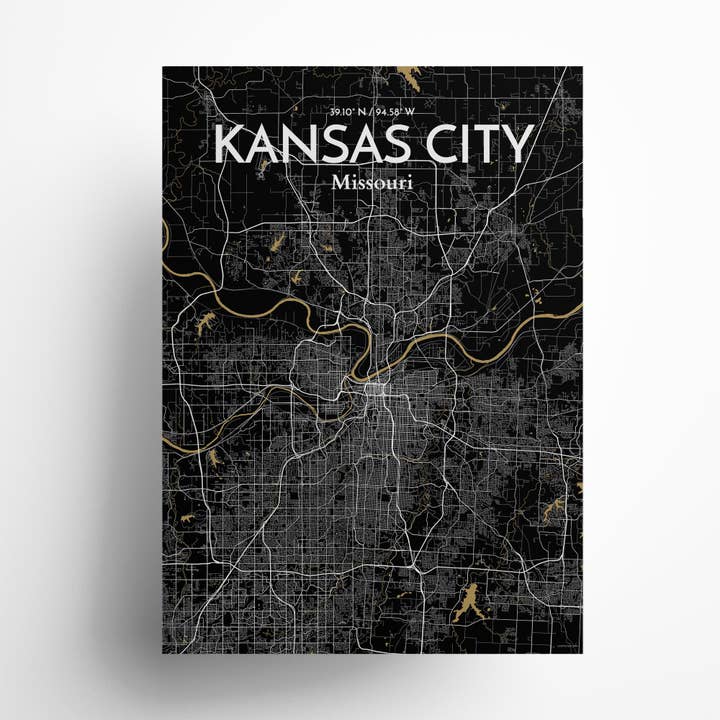 Kansas City Stadtplan-Poster für den Großhandel von OurPoster.com