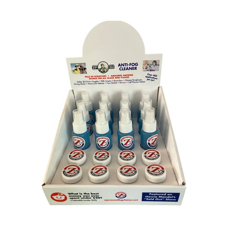 ZipWax Antifog Cleaner - Combo Box for wholesale by ZipWax Anti-Fog Cleaner