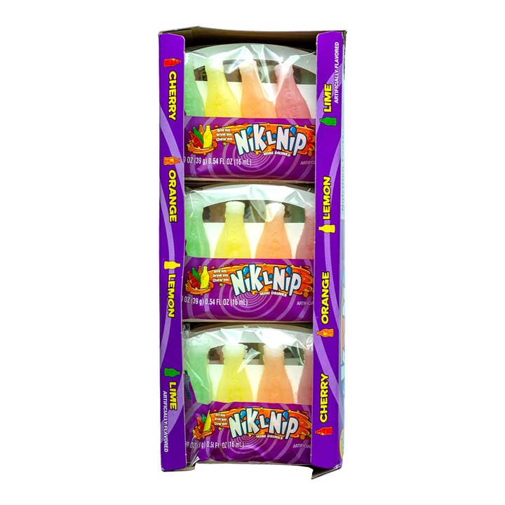 Long Island Candy Factory – Großhandel Bonbons – Nik-L-Nip Wachsflaschen, 4er-Pack, 18 Stück