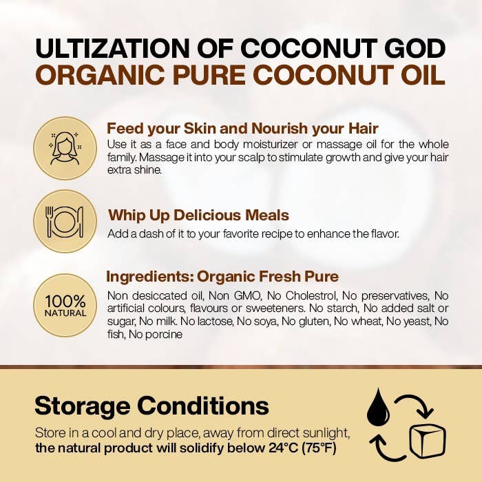 coconutgod - Vendita all'ingrosso Olio bagno/corpo - Olio di cocco extravergine estratto a centrifuga per capelli e pelle6