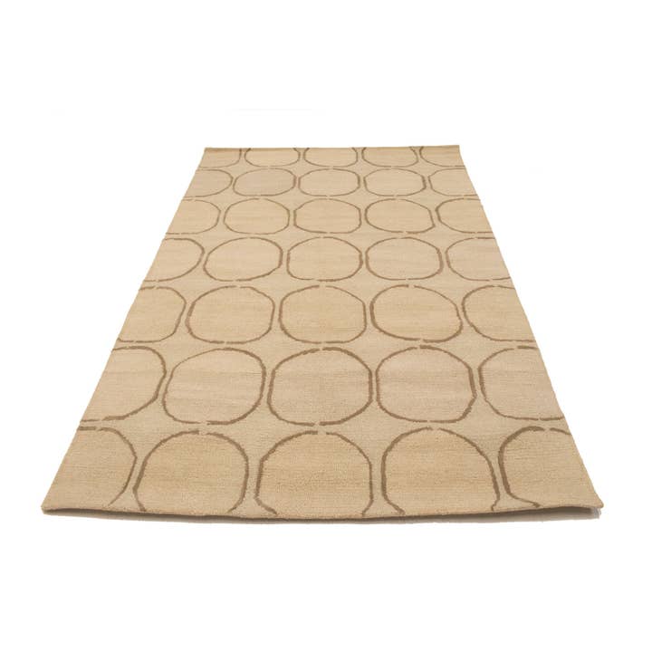 Alfombra moderna abstracta color crema y marrón de 5 x 8 para venta al por mayor de Magic Rugs Inc.