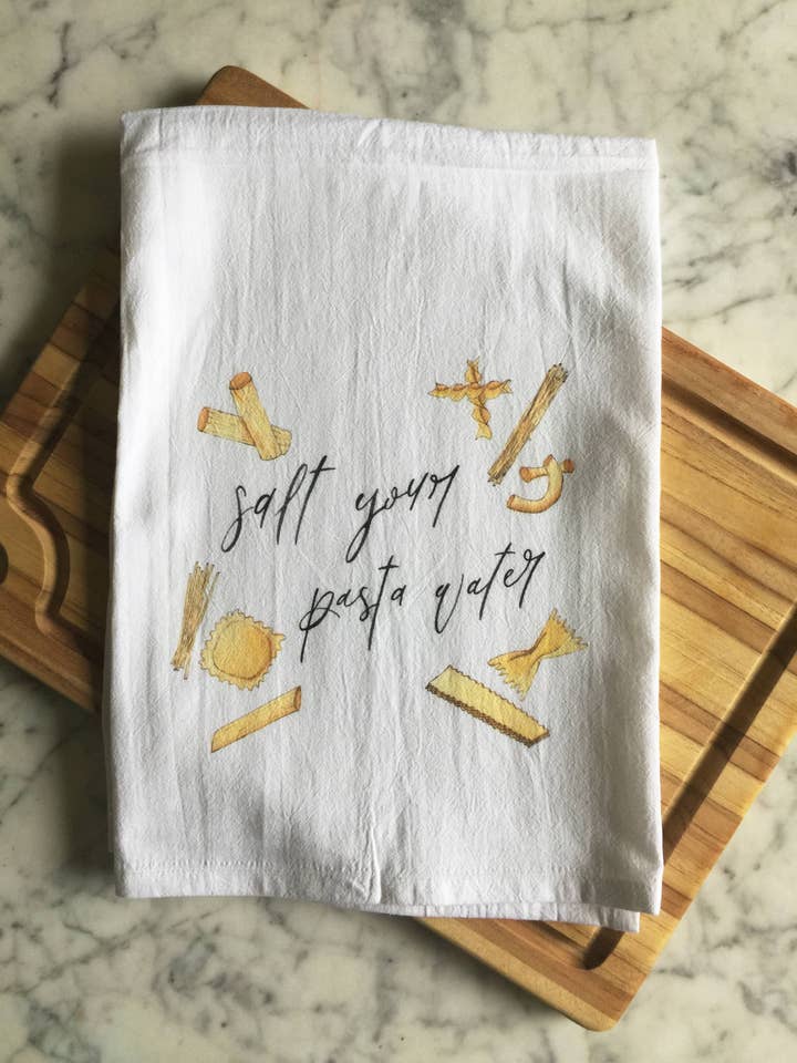 Salt Your Pasta Water Tea Towel for wholesale by Navy Leaf Co.